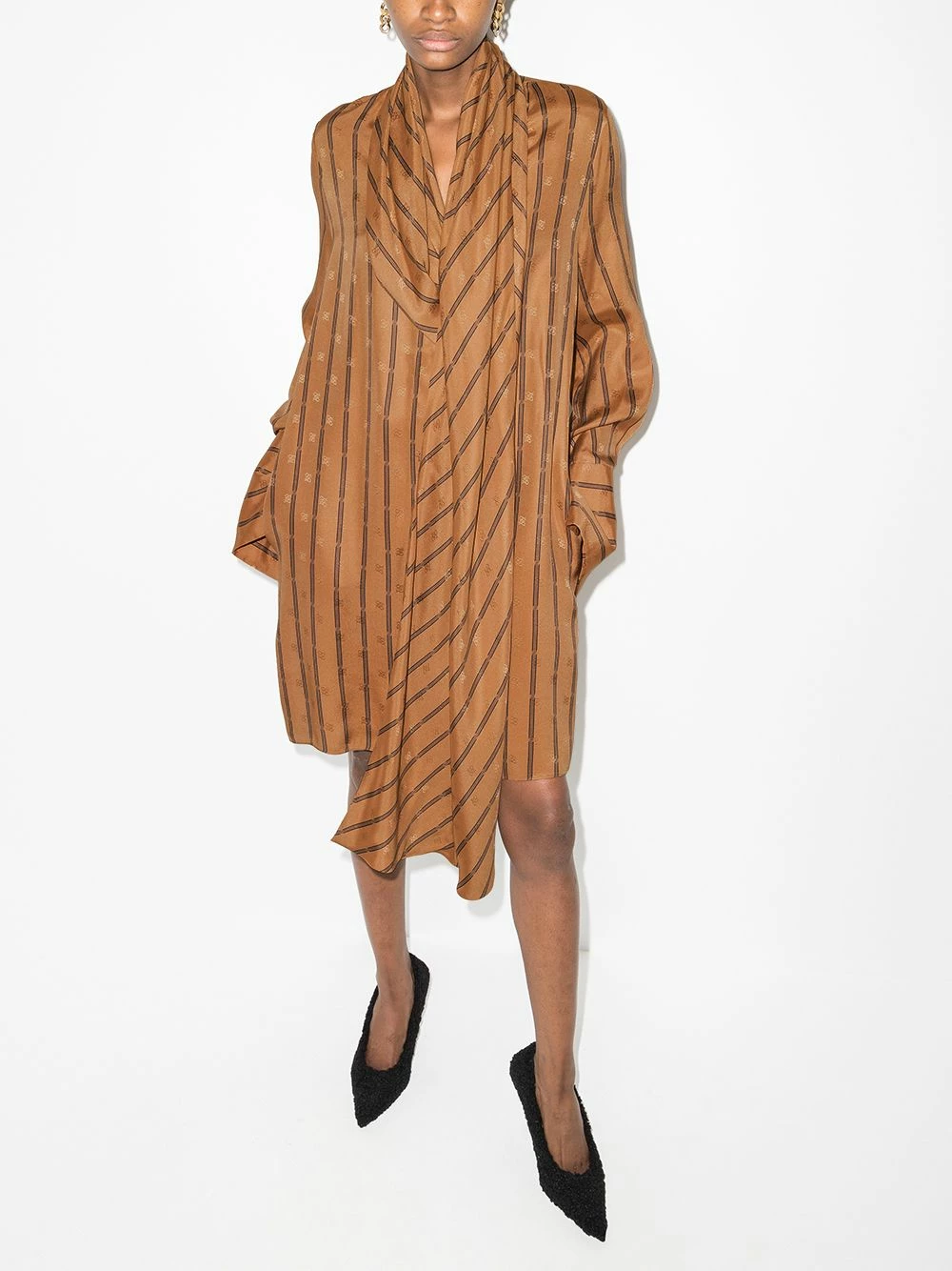 Cheapest π Fendi Karligraphy scarf detail π shirtdress day π dresses of women π 4 Fendi Karligraphy scarf-detail shirtdress