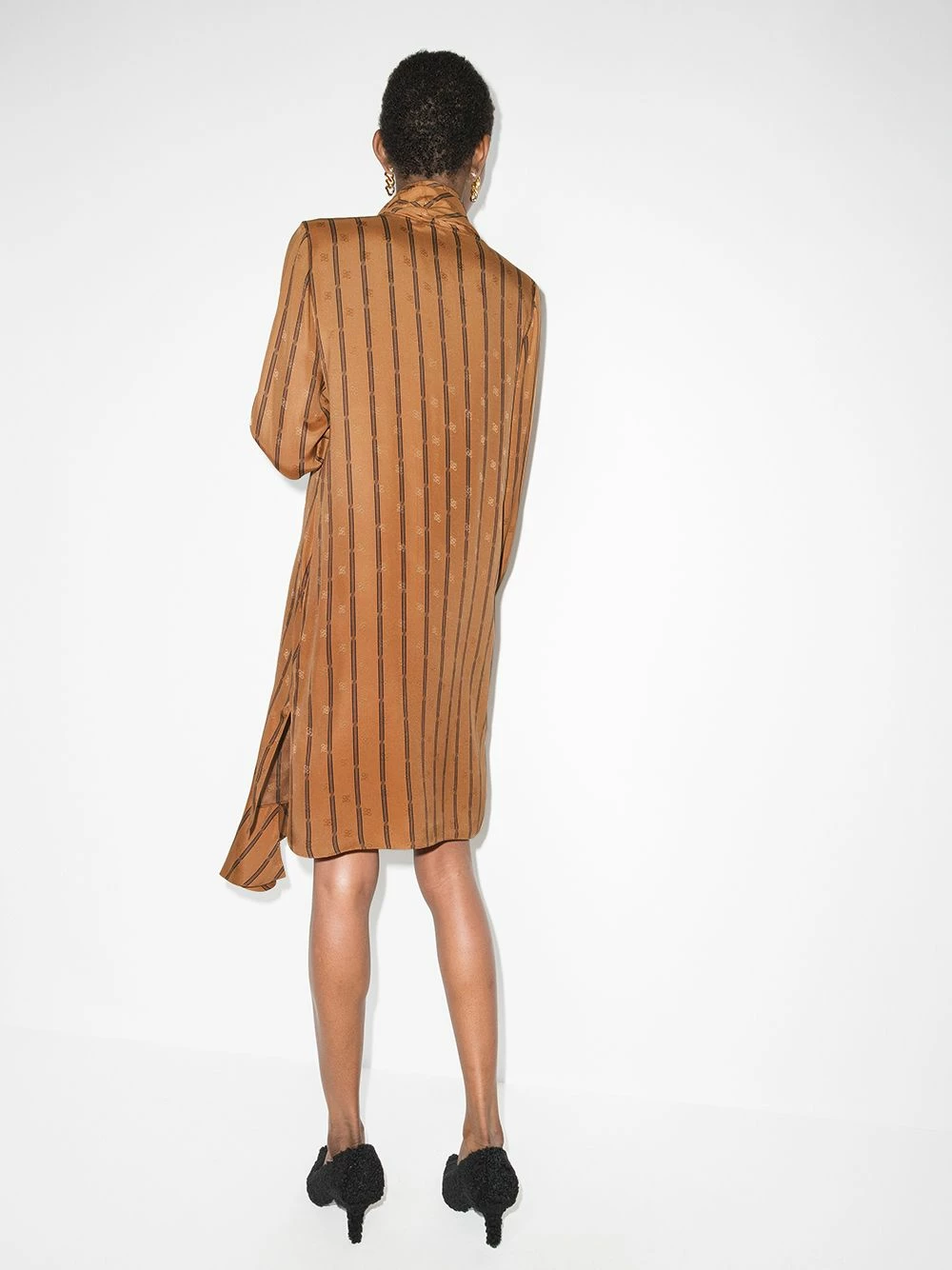 Cheapest π Fendi Karligraphy scarf detail π shirtdress day π dresses of women π 5 Fendi Karligraphy scarf-detail shirtdress