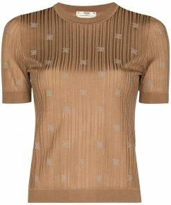 Fendi FF Karligraphy knitted T-shirt