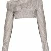 Fendi 3D rose striped cropped shirt