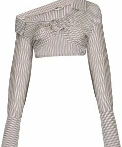 Fendi 3D rose striped cropped shirt