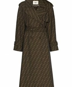 Fendi FF-logo double-breasted trench coat