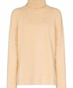 Fendi monogram-embroidered roll neck jumper