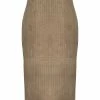 Fendi ribbed-effect leather pencil skirt