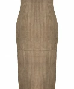 Fendi ribbed-effect leather pencil skirt