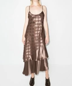 Fendi FF Karligraphy satin dress