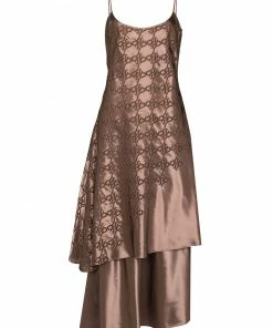 Fendi FF Karligraphy satin dress