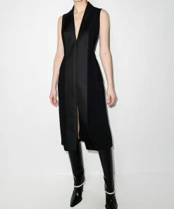 Fendi sleeveless V-neck midi dress