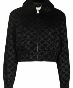 Fendi Karligraphy zip-up cropped jacket