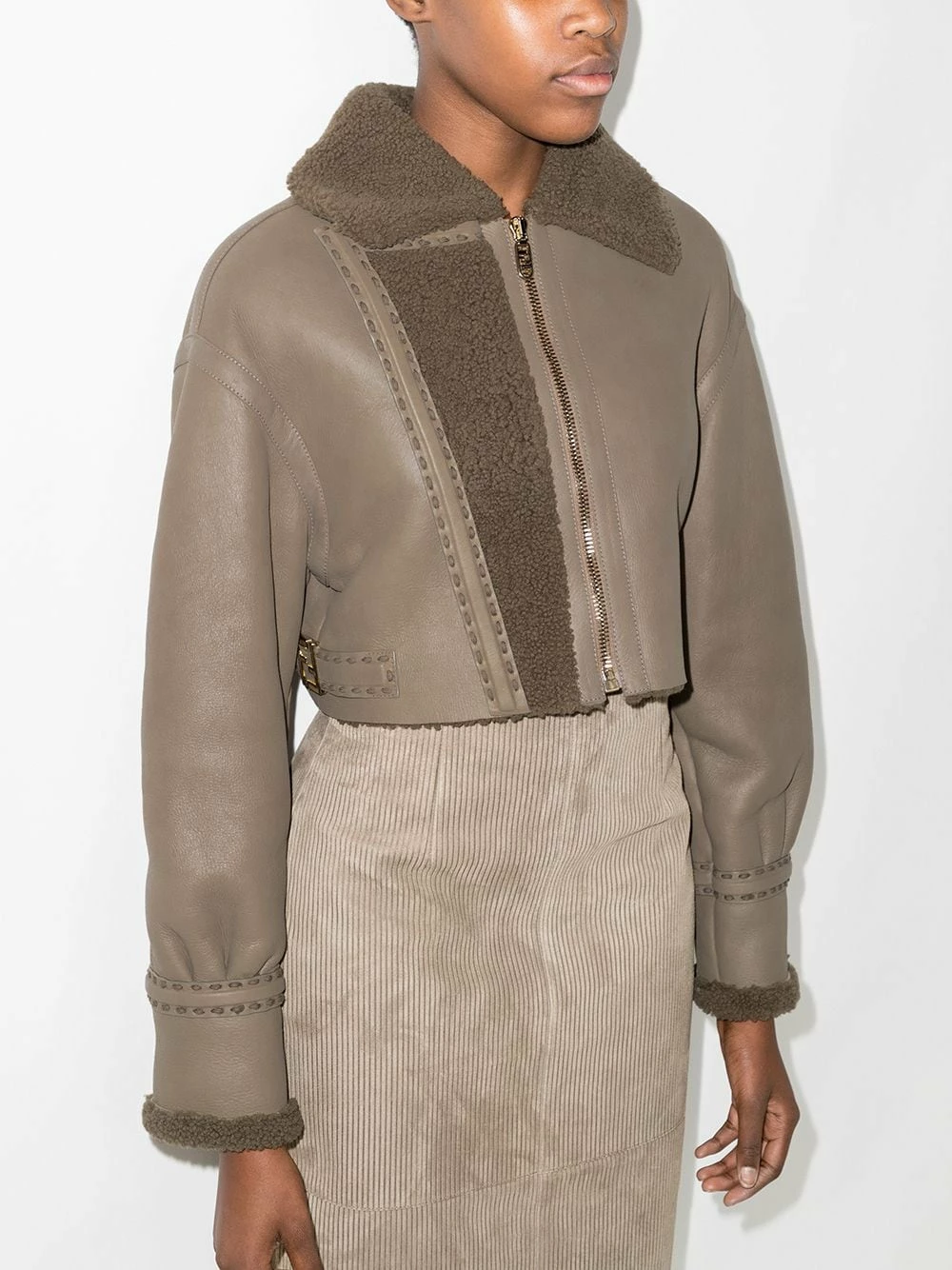 Discount β¨ Fendi Oversized aviator cropped jacket cropped jackets of women π 4 Fendi oversized aviator cropped jacket