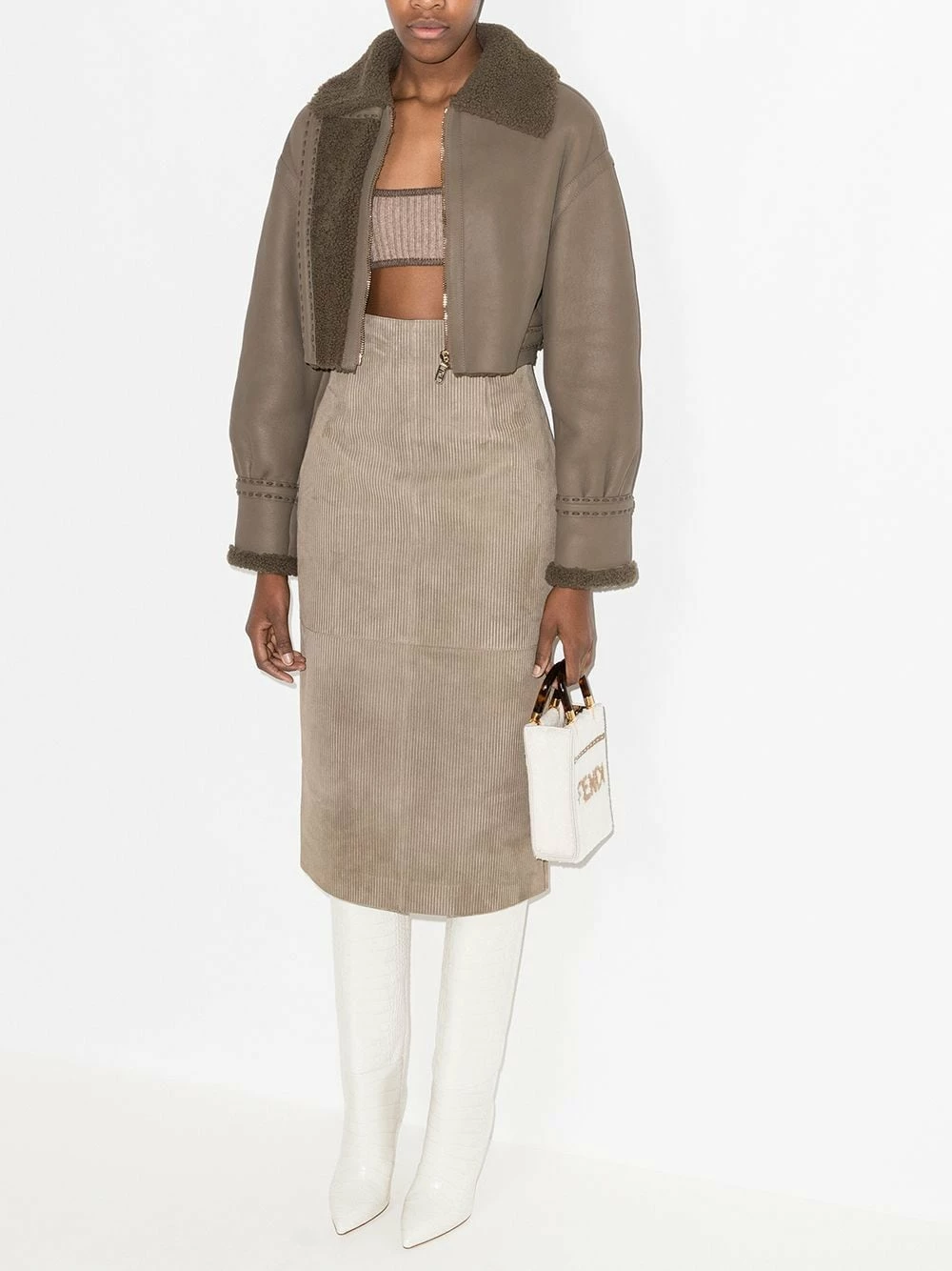 Discount β¨ Fendi Oversized aviator cropped jacket cropped jackets of women π 7 Fendi oversized aviator cropped jacket