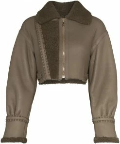 Fendi oversized aviator cropped jacket