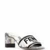 Fendi 70mm logo-embroidered mule sandals