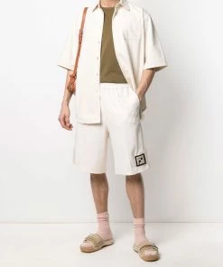 Fendi FF-logo patch track shorts