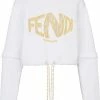 Fendi logo-print cropped sweatshirt