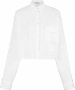 Fendi logo patch multi-pocket shirt