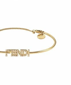 Fendi Signature logo crystal bracelet
