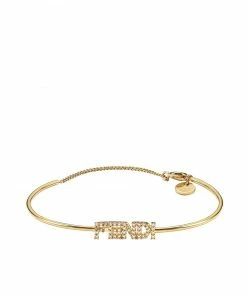 Fendi Signature logo crystal bracelet