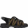 Fendi Force leather and mesh sandals