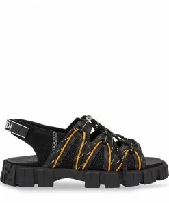 Fendi Force leather and mesh sandals