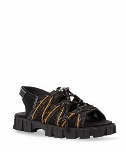 Fendi Force leather and mesh sandals