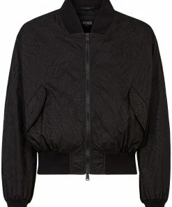 Fendi distorted monogram pattern bomber jacket