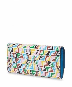 Fendi FF-print continental wallet