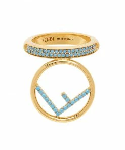 Fendi FF embellished ring