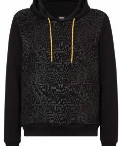 Fendi monogram pattern hooded sweatshirt