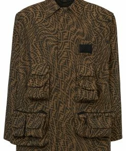 Fendi monogram pattern shirt jacket