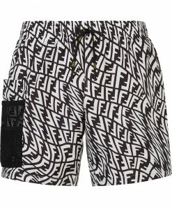 Fendi distorted monogram swimming shorts
