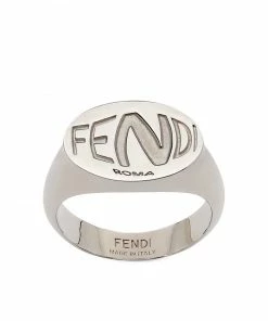 Fendi logo stamp signet ring