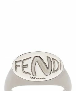 Fendi logo stamp signet ring