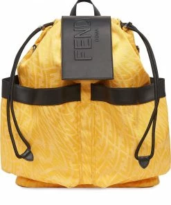 Fendi logo-patch backpack