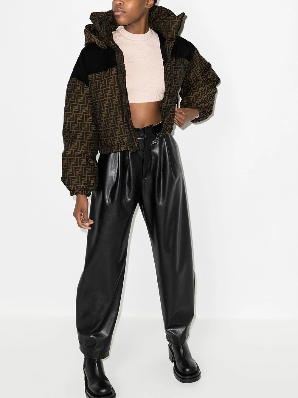 Top 10 π― Fendi FF motif padded jacket cropped jackets of women π 7 Fendi FF-motif padded jacket