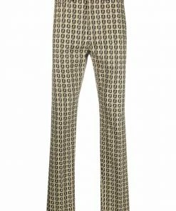Fendi FF-print mid-rise trousers