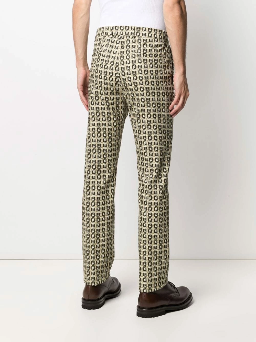 New π― Fendi FF print mid rise trousers regular-fit & straight leg pants of men π 6 Fendi FF-print mid-rise trousers