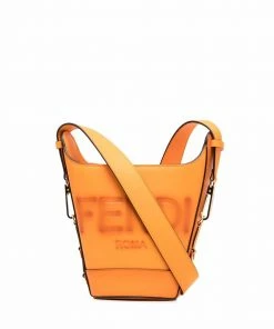 Fendi debossed-logo bucket bag