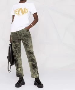 Fendi logo-embroidered short-sleeve T-shirt