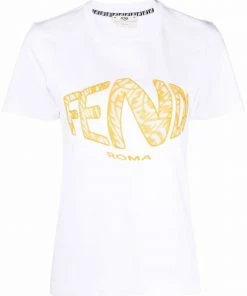 Fendi logo-embroidered short-sleeve T-shirt