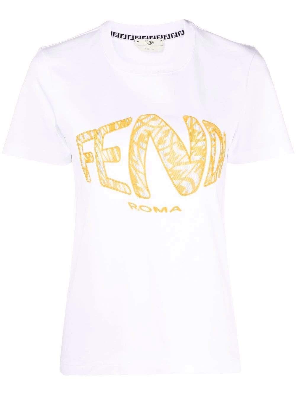 Top 10 π€© Fendi Logo embroidered short sleeve T π shirt t-shirts & jersey π shirts of women βοΈ 3 Fendi logo-embroidered short-sleeve T-shirt