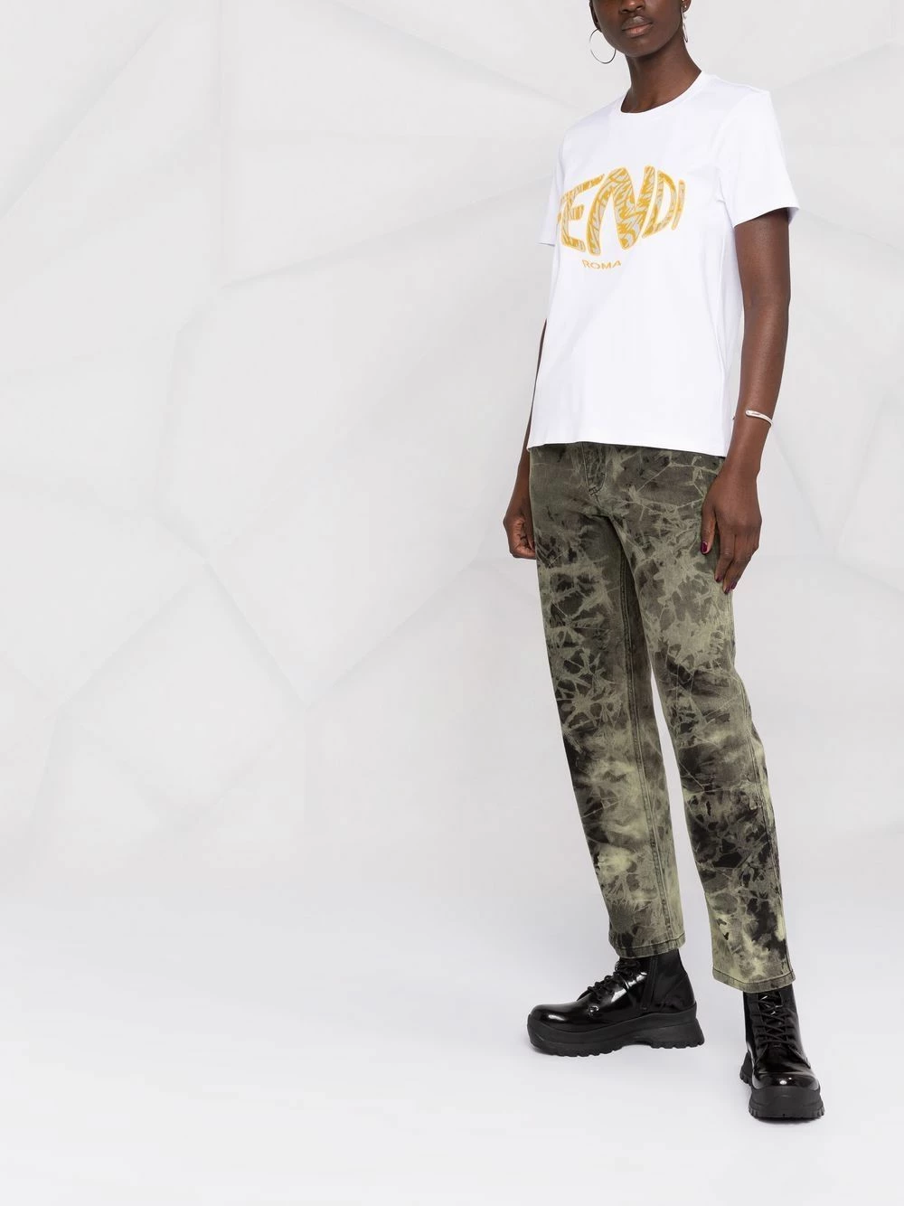 Top 10 π€© Fendi Logo embroidered short sleeve T π shirt t-shirts & jersey π shirts of women βοΈ 8 Fendi logo-embroidered short-sleeve T-shirt