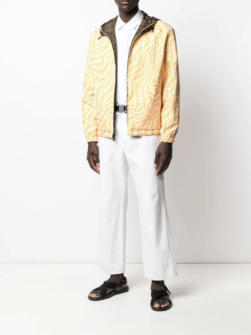 Discount ❤️ Fendi FF Vertigo motif jacket hooded jackets of men ⭐ 8 Fendi FF Vertigo-motif jacket