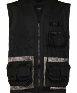 Fendi mesh zip-front gilet