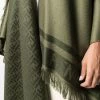 Fendi fringed logo-jacquard poncho