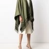 Fendi fringed logo-jacquard poncho