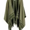 Fendi fringed logo-jacquard poncho