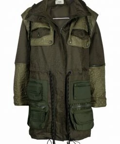 Fendi monogram-pattern hooded coat