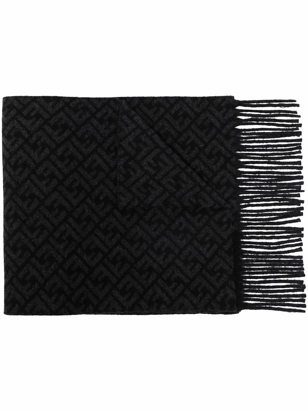 Brand new π Fendi FF motif knitted fringe trim scarf scarves of men π 3 Fendi FF-motif knitted fringe-trim scarf
