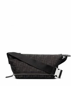 Fendi FF logo-motif zip-detail crossbody bag